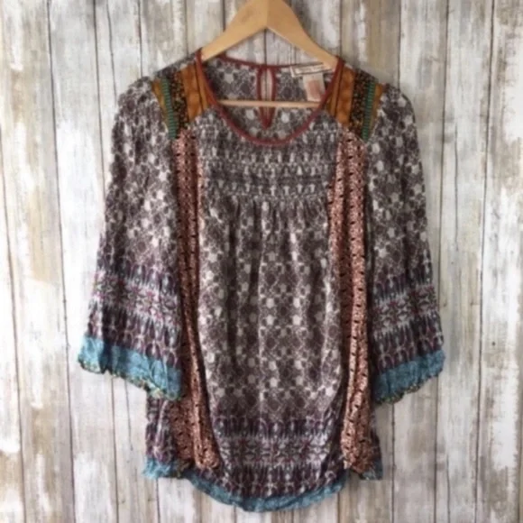 Flying Tomato Mixed Print Blouse - Picture 1 of 5